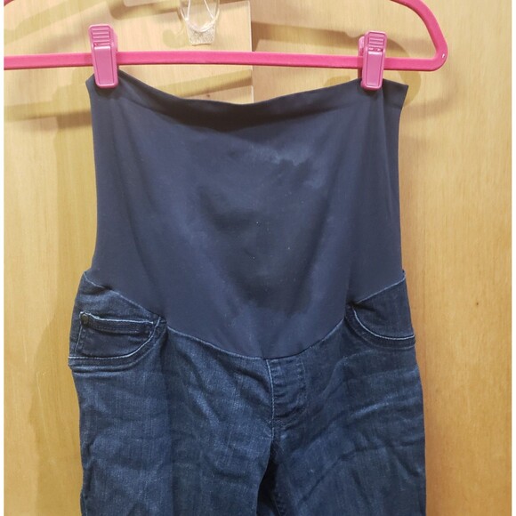 INDIGO BLUE MATERNITY Navy DENIM tapered leg pull on 1SZ XS LIGHTLY USED #XXX - Picture 3 of 5